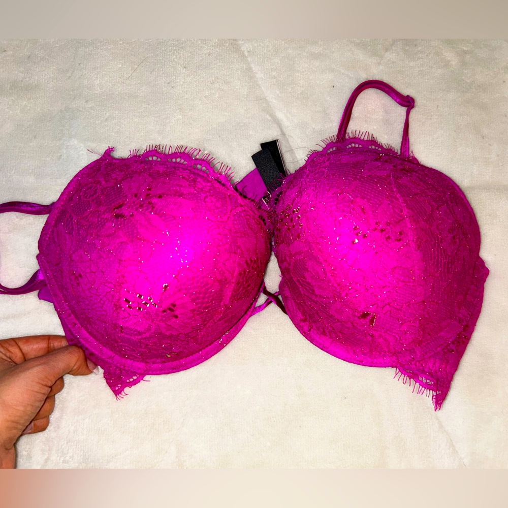 Hot pink sparkle VS bra